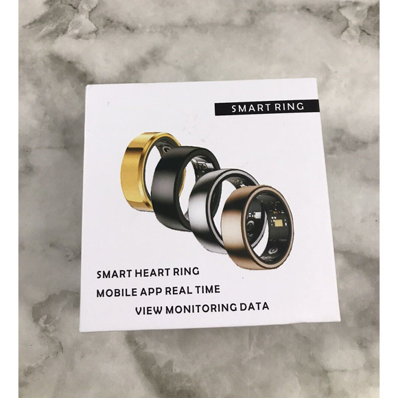 Smart Rings BLACK Size 13 STAINLESS STEEL Android 5.0+ or Apple iOS 10.0+ - Picture 1 of 8